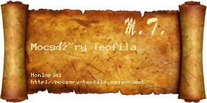 Mocsáry Teofila névjegykártya